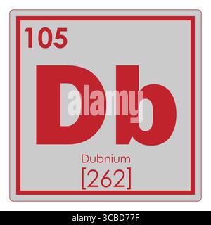Le dubnium tableau périodique des éléments chimiques symbole de la science Banque D'Images