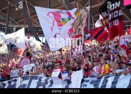 16 septembre 2023 : . Fans de RB Leipzig lors d'un 1. Match Bundesliga, RB Leipzig vs FC Augsburg, au Red Bull Arena, Leipzig, Allemagne. Kim Price/CSM (crédit image : © Kim Price/CSM via ZUMA Press Wire) Banque D'Images
