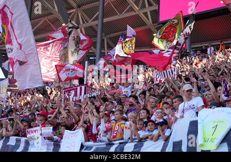 16 septembre 2023 : . Fans de RB Leipzig lors d'un 1. Match Bundesliga, RB Leipzig vs FC Augsburg, au Red Bull Arena, Leipzig, Allemagne. Kim Price/CSM (crédit image : © Kim Price/CSM via ZUMA Press Wire) Banque D'Images
