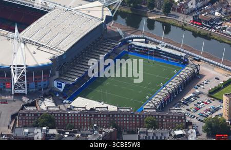Vue aérienne de Cardiff Arms Park, Cardiff, pays de Galles du Sud, Royaume-Uni Banque D'Images