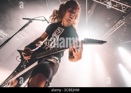 19 octobre 2023, Aarhus, Copenhague, Danemark : Aarhus, Danemark. 19 octobre 2023. Le groupe suédois de thrash metal Eradikated donne un concert au Voxhall à Aarhus. (Crédit image : © Rolf Meldgaard/Gonzales photo via ZUMA Press) Banque D'Images