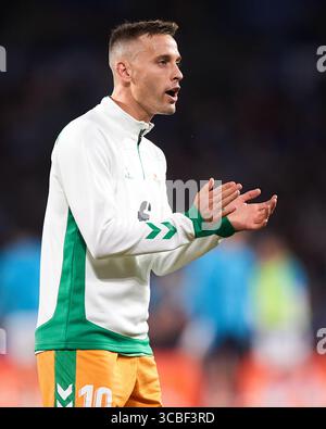 30 octobre 2022, SAN SEBASTIAN, GUIPUZCOA, ESPAGNE : Sergio Canales du Real Betis Balompie réagit avant le match de la Liga Santander entre la Real Sociedad et le Real Betis Balompie au Reale Arena le 30 octobre 2022 à San Sebastian, Espagne. (Crédit image : © Cesar Ortiz/AFP7 via ZUMA Press Wire) Banque D'Images