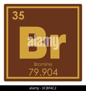 Tableau périodique des éléments chimiques brome symbole de la science Banque D'Images