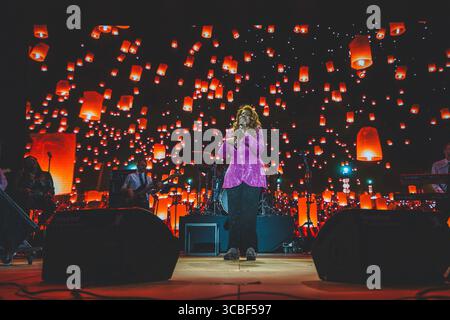 Skanderborg, Danemark. 07 août 2025. La chanteuse américaine Gloria Gaynor donne un concert live lors du festival de musique danois SmukFest 2025 à Skanderborg. Crédit : Gonzales photo/Alamy Live News Banque D'Images