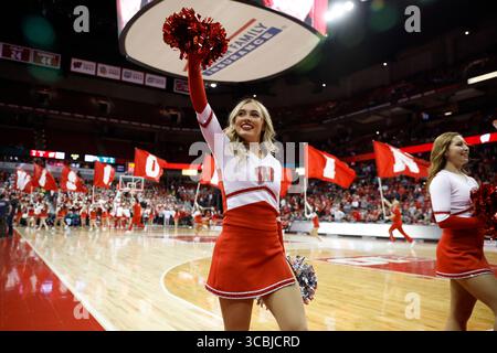 15 novembre 2022 : les membres de l'équipe de danse des Wisconsin Badgers encouragent la foule alors que les drapeaux du Wisconsin flottent derrière elle pendant le match de basket-ball de la NCAA entre les Green Bay Phoenix et les Wisconsin Badgers au Kohl Center de Madison, WISCONSIN. Darren Lee/CSM (crédit image : © Darren Lee/CSM via ZUMA Press Wire) Banque D'Images