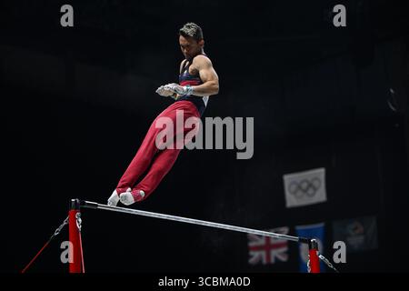 4 novembre 2022, Liverpool, Royaume-Uni : JOSSIMAR CALVO MORENO concourt à la haute barre lors des finales All Around qui se tiennent au M&S Bank Arena de Liverpool. (Crédit image : © Amy Sanderson/ZUMA Press Wire) Banque D'Images