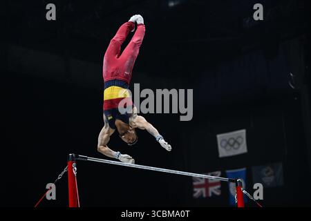 4 novembre 2022, Liverpool, Royaume-Uni : JOSSIMAR CALVO MORENO concourt à la haute barre lors des finales All Around qui se tiennent au M&S Bank Arena de Liverpool. (Crédit image : © Amy Sanderson/ZUMA Press Wire) Banque D'Images