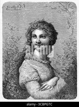 Page de titre tirée du livre Toilers of the Sea de Victor Hugo, partie 3, Durande et Deruchette Banque D'Images