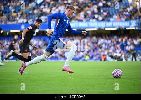 Londres, Royaume-Uni. 08 août 2025. Londres, Eangland, 08 août 2025 : Cole Palmer (10 Chelsea) lors du match entre Chelsea et Bayer 04 Leverkusen dans un Club Friendly à Stamford Bridge, Londres, Angleterre le vendredi 8 août. (Yaroslav Dunka/SPP) crédit : SPP Sport Press photo. /Alamy Live News Banque D'Images