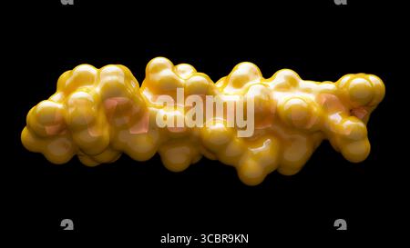 Illustration montrant la structure 3D d'une molécule de tirzépatide. Banque D'Images