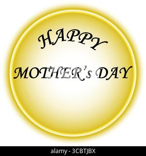 Joyeux design de typographie de fête des mères, affiche rétro de carte de voeux de vacances, vecteur plat avec fond blanc Uni pour la fête de famille. Illustration de Vecteur