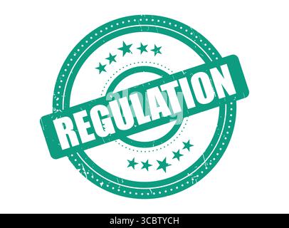 Un tampon en caoutchouc réglementaire avec Star Border pour les règles et la législation Illustration de Vecteur