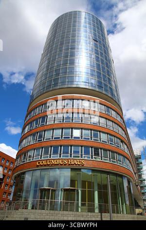Tour Columbus dans la ville hanséatique de Hambourg, Allemagne Banque D'Images