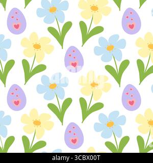 Bleu ciel et jaune ensoleillé fleurs de camomille dessinées à la main Spring Floral autocollant icône Design Element Set. Illustration vectorielle isolée icône pictogramme cartes de voeux d'été, dépliants, prix, étiquettes Illustration de Vecteur