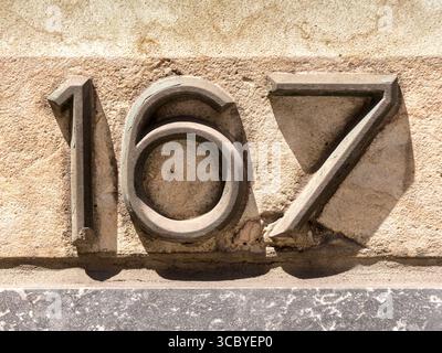 Maison numéro 167 à Bruxelles, Belgique. Banque D'Images