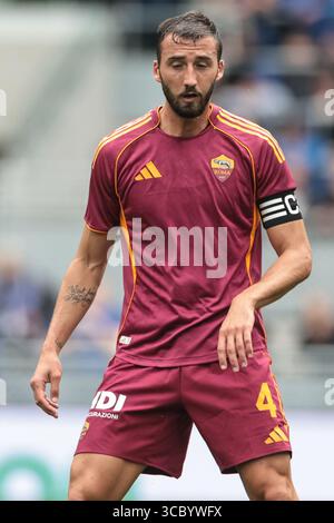 Liverpool, Royaume-Uni. 09 août 2025. Bryan Cristante de L'AS Roma lors du match amical de pré-saison Everton vs A.S. Roma au Hill Dickinson Stadium, Liverpool, Royaume-Uni, le 9 août 2025 (photo par Mark Cosgrove/News images) à Liverpool, Royaume-Uni le 8/9/2025. (Photo de Mark Cosgrove/News images/SIPA USA) crédit : SIPA USA/Alamy Live News Banque D'Images