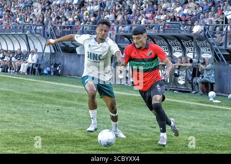 Nimègue, pays-Bas. 09 août 2025. NIJMEGEN, 09-08-2025, Stadium de Goffert, saison 2025/2026, Néerlandais Eredivisie football . Match entre NEC Nijmegen et Excelsior Rotterdam, Picture Shows Credit : Pro Shots/Alamy Live News Banque D'Images