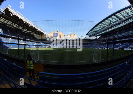 Londres, Royaume-Uni. 08 août 2025. Une vue intérieure générique du Stamford Bridge est vue avant le match de football VisitMalta week-end entre le Chelsea FC et le Bayer 04 Leverkusen, au Stamford Bridge à Londres, au Royaume-Uni, le 8 août 2025. (Photo de Domenic Aquilina/NurPhoto) crédit : NurPhoto SRL/Alamy Live News Banque D'Images