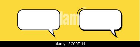 Bulles de bande dessinée vides sur un fond jaune. Illustration de Vecteur