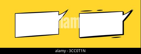 Bulles de discours de style bande dessinée rétro sur un fond jaune. Illustration de Vecteur
