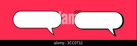 Un ensemble de modèles de bulles de parole sur fond rouge. Illustration de Vecteur