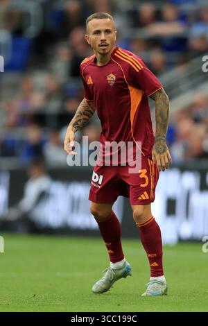 Hill Dickinson Stadium, Liverpool, Royaume-Uni. 9 août 2025. Pré-saison Football Friendly, Everton versus Roma ; Angelino d'AS Roma crédit : action plus Sports/Alamy Live News Banque D'Images
