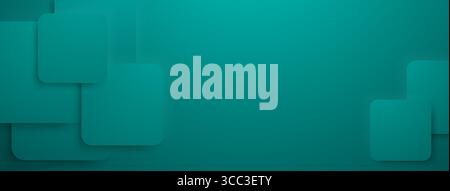 Un fond abstrait sarcelle avec des rectangles superposés, créant une sensation de profondeur et de dimension, avec des coins arrondis et un ombrage subtil, donnant un SO Illustration de Vecteur