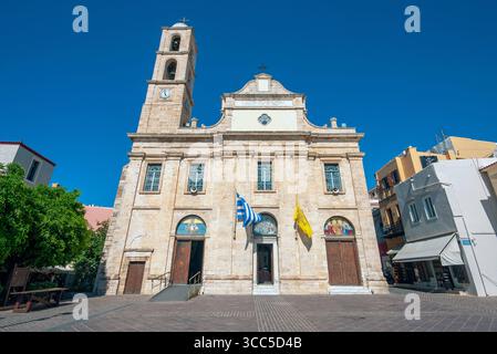 La cathédrale grecque-orthodoxe des trois martyrs à Chania, Crète, Grèce Banque D'Images