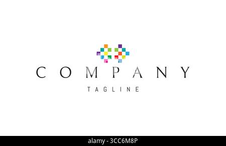Un logo vectoriel avec une image abstraite un puzzle coloré pour enfants symbolisant le jeu, l'apprentissage et la créativité. Illustration de Vecteur