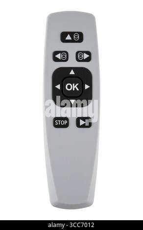 Télécommande pour appareils électroménagers, blanc, sur fond blanc, isolé. Banque D'Images