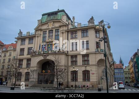 Prague, République tchèque 23 février 2024, la nouvelle mairie de Prague Banque D'Images
