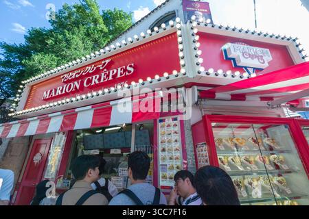 Marion Crêpes Takeshitadori Creperie, Takeshita Street, Harajuku, Jingumae, Shibuya City, Tokyo, Kantō, Honshu, Japon Banque D'Images