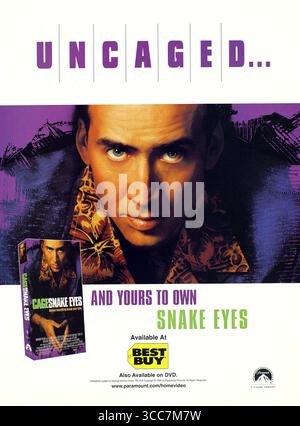 Affiche de 1998 pour le film Snake Eyes, avec Nicolas cage, réalisé par Brian de Palma Banque D'Images