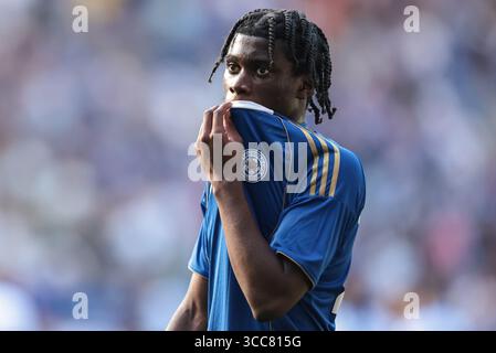 Leicester, Royaume-Uni. 10 août 2025. Jeremy Monga de Leicester City pendant le match du Sky Bet Championship Leicester City vs Sheffield mercredi au King Power Stadium, Leicester, Royaume-Uni, 10 août 2025 (photo par Mark Cosgrove/News images) crédit : News images LTD/Alamy Live News Banque D'Images