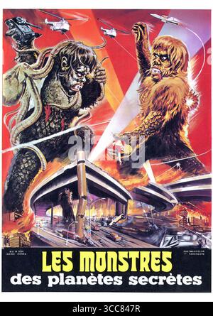 1966 affiche française pour la Guerre des Gargantuas (les monstres des planètes secrètes Banque D'Images