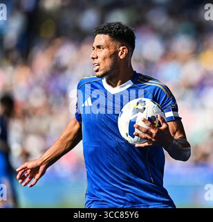 King Power Stadium, Leicester, Royaume-Uni. 10 août 2025. EFL Championship Football, Leicester City versus Sheffield Wednesday ; James Justin de Leicester City Credit : action plus Sports/Alamy Live News Banque D'Images
