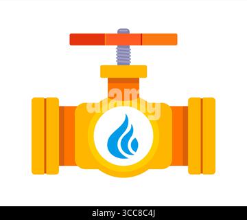 tuyaux métalliques jaunes pour gazoduc. fourniture de gaz liquéfié par des tuyaux. exportation de ressources. Illustration de Vecteur