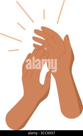 Symbole plat des mains applaudissantes Illustration de Vecteur