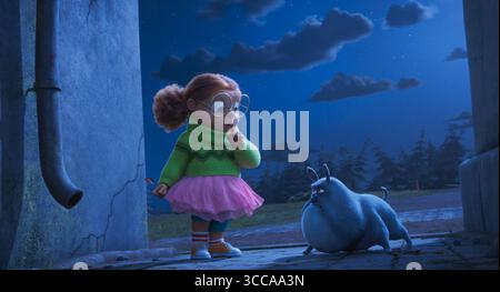 Stitch Head est un film de Steve Hudson sorti en 2025. Il suit Stitch Head, une petite créature réveillée par un professeur fou dans un château pour protéger les autres créations du professeur des habitants de la ville des arracheurs nubbin. Banque D'Images