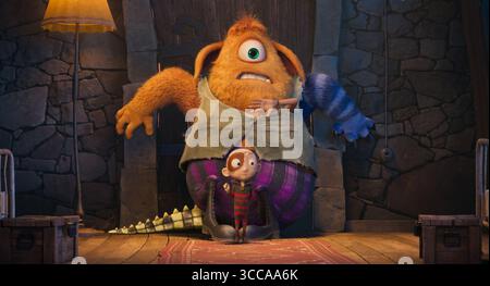 Stitch Head est un film de Steve Hudson sorti en 2025. Il suit Stitch Head, une petite créature réveillée par un professeur fou dans un château pour protéger les autres créations du professeur des habitants de la ville des arracheurs nubbin. Banque D'Images