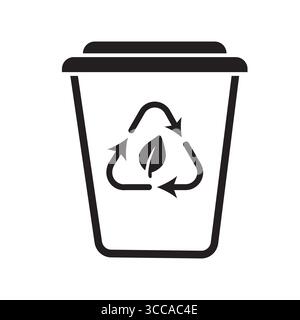 Illustration vectorielle d'icône de corbeille pour la sensibilisation à l'environnement et l'élément de conception de durabilité Illustration de Vecteur