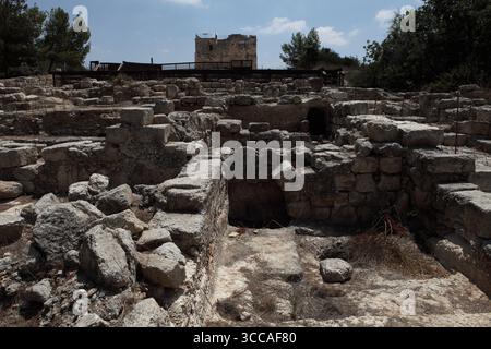 Zippori, quartier résidentiel en ruine de nombreuses maisons avaient des Mikvehs, des bains de purification juifs ou des bains rituels juifs en eux indiquant que des Juifs y vivaient. Banque D'Images