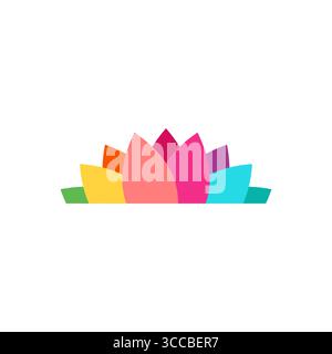 logo de fleur de lotus, conception vectorielle de vecteur d'icône de symbole de concept de fleur de yoga de beauté Illustration de Vecteur