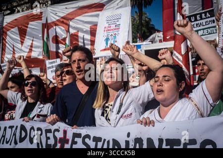 11 novembre 2023, Buenos Aires, Buenos Aires, Argentine : les organisations politiques et de défense des droits de l'homme dénoncent sur la Plaza de Mayo la terrible situation à Gaza. (Crédit image : © Daniella Fernandez Realin/ZUMA Press Wire) Banque D'Images