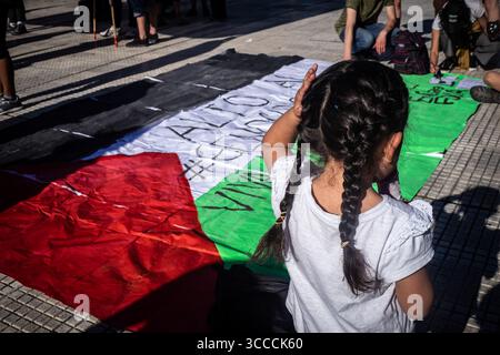 11 novembre 2023, Buenos Aires, Buenos Aires, Argentine : des centaines de drapeaux palestiniens sont vus sur la Plaza de Mayo. (Crédit image : © Daniella Fernandez Realin/ZUMA Press Wire) Banque D'Images