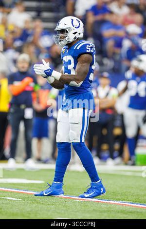 01 octobre 2023 : Shaquille Leonard (53), linebacker des Colts d'Indianapolis, lors d'un match en NFL contre les Rams de Los Angeles à Indianapolis, Indiana. Los Angeles a battu Indianapolis 29-23 en prolongation. John Mersits/CSM (crédit image : © John Mersits/CSM via ZUMA Press Wire) Banque D'Images