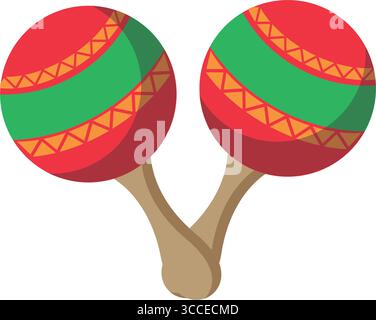 Paire de maracas colorés traditionnels. Vecteur Illustration de Vecteur