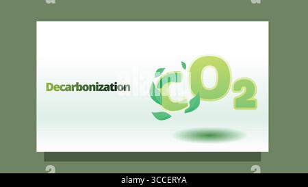concept de décarbonisation. modèle moderne de taille d'écran de style propre pour le web ou l'illustration vectorielle de présentation Illustration de Vecteur