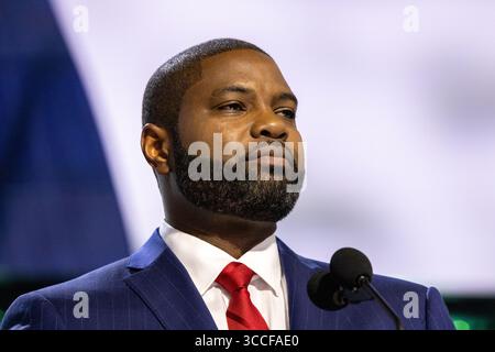 Milwaukee, Wisconsin - 15 juillet 2024 : représentant Byron Donalds (FL-19) à la Convention nationale républicaine. Banque D'Images