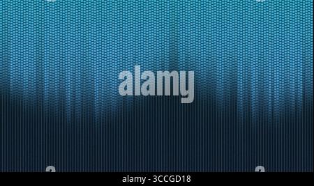 Fond numérique bleu abstrait avec des motifs hexagonaux et des lignes verticales Banque D'Images